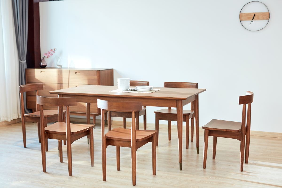 Mid-century cherry-tone dining set