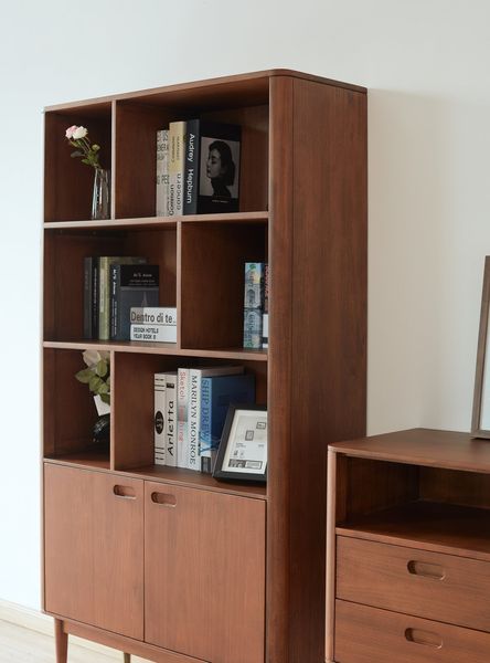 Mid-Century Bookcase with Cabinet Base - Mid-Century collection