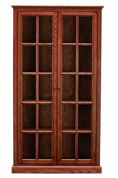 American Oak 2-Door Glass Bookcase - American Oak collection