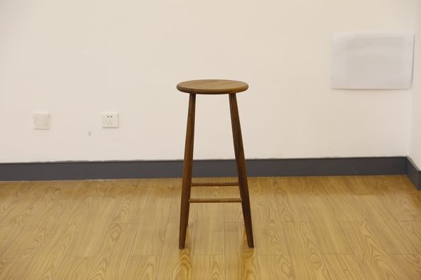 Solid Wood Round Bar Stool - Nordic Natural Wood collection