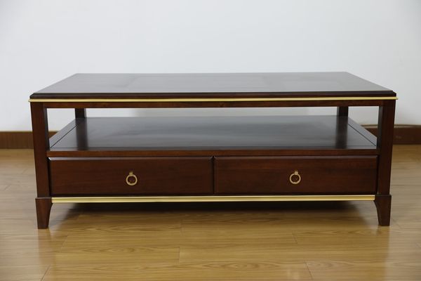 Modern Luxury Coffee Table with Brass Feet & Shelf - Modern Luxury collection