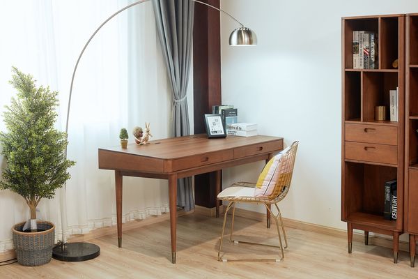 Mid-Century Solid Wood Writing Desk - Mid-Century collection