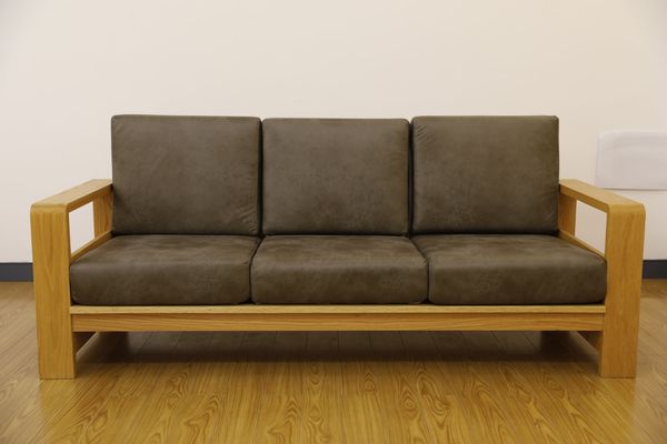 Solid Oak Frame 3-Seater Sofa - Nordic Natural Wood collection