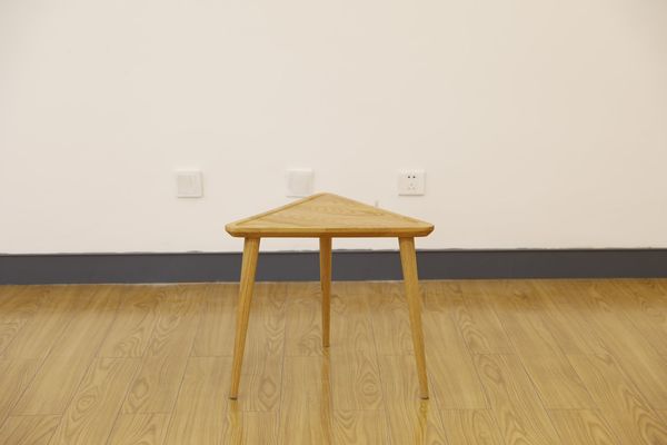 Triangular Solid Wood Side Table - Nordic Natural Wood collection