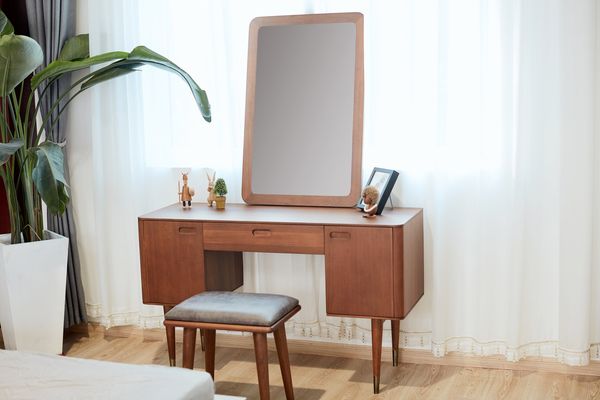 Mid-Century Dressing Table with Mirror & Stool - Mid-Century collection
